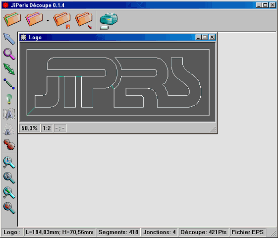 Logiciel Jipers pour la création d'une découpe dans le polystyrène à l'aide d'un fil chaud logiciel de création d'une découpe dans le polystyrène