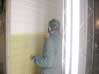 Mise en peinture du décors en polystyrène